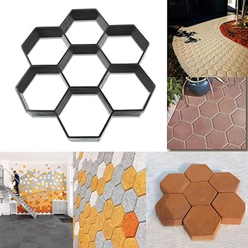 Amazon Com Hexagon Garden Pavement Mold Adsro Diy Patio Walk