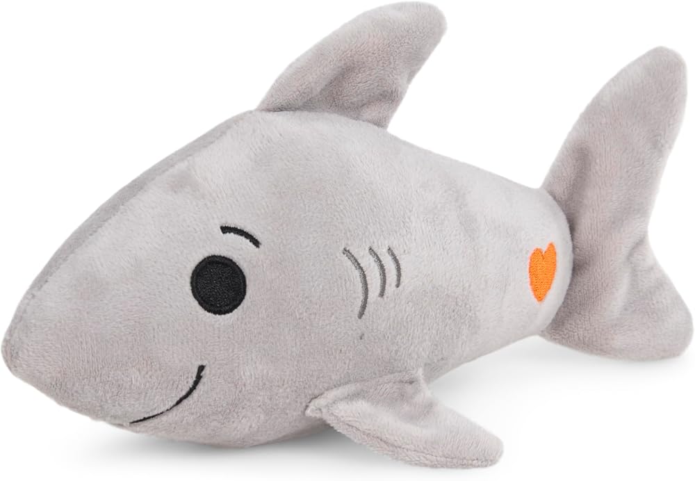 Petface Seriously Strong Rubberoid Shark Plush Dog Toy Built-In Squeaker Durable