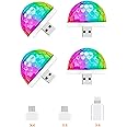 USB Mini Disco Light,Multi Colors LED Car Atmosphere Light,Sound Activated Magic Strobe Party Light for Home Room Dance Parti