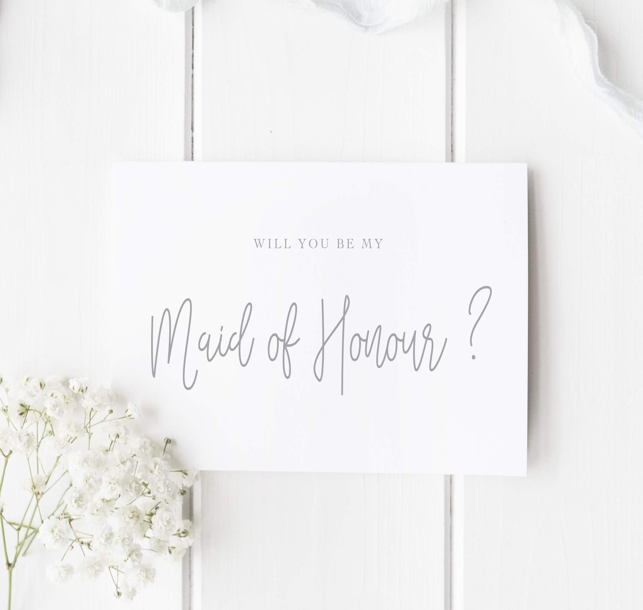 Will You Be My Maid of Honour Card - Hand Script