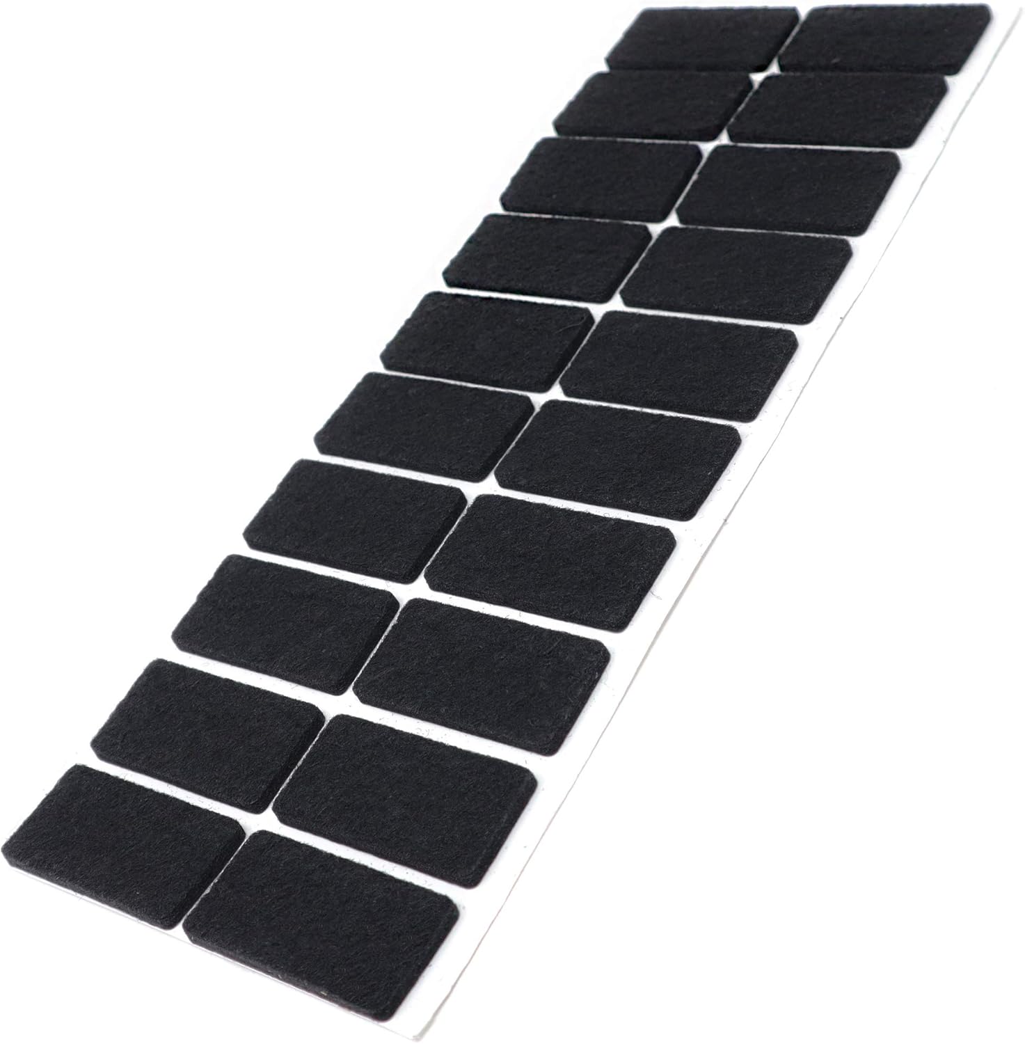 Adsamm® / 20 x self-adhesive felt pads/Black / 0.79x1.57'' (20x40 mm) / rectangular / 0.138'' / 3.5 mm thick stick-on furniture felt glides/Furniture & Chair Glides