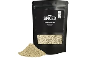 RHYTHM AROMATICS SPICED Ground Cardamom, 6 Oz of Pulverized Cardamon in Closable Bag for Cooking, Great for Spice Blends, Seasoning, Curries and Marinade and Even Tea