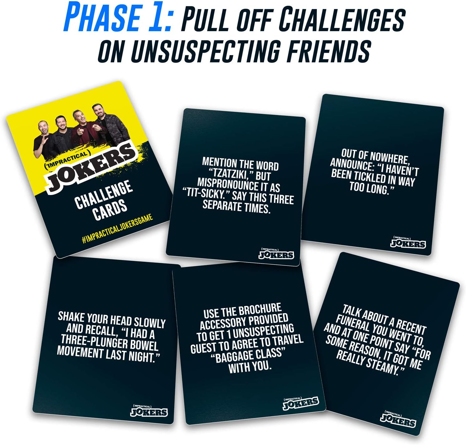 Wilder Toys Impractical Jokers: The Game-Box of Challenges for Ages 17+, Multicolor, 10 inches x 10 inches x 2 inches - Image 5