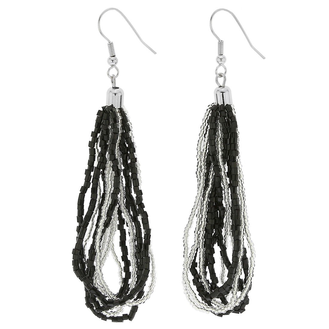 Glass Of Venice Murano Glass Gloriosa Seed Bead Earrings - Silver Black