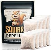 Squirrel Repellent Outdoor, Natural Squirrel Deterrent for Plants, Attic & Bird Feeders, Safe Around Kids & Pets, Helps Keep Squirrels Chipmunk Away from Yard & Garden – 9 Pouches