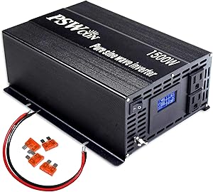 PSWCON Power Inverter Pure Sine Wave Inverter 1500 Watt 48V dc to ac 110V 120V Converter Peak 3000W Off Grid Solar System for Home Use, RV