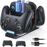 FASTSNAIL Charging Dock Compatible with Joycon 2 &amp; Switch 1/2 P Controller | Charging Organizer for Joycon 2 &amp; for Pro Controller with Charge Indicator and USB Cable