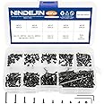 NINDEJIN M2 Screws, Metric M2-0.4 Flat Head Allen Socket Drive Screws, 452pcs M2 Tiny Screws Nuts Assortment Kit for 3D Printing Projects, RC Airplanes and Other Small Projects (9 Screw Lengths)