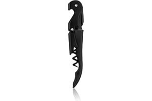 True TrueTap Double Hinged Waiter’s Corkscrew, Matte Black Wine Bottle Opener with Foil Cutter, Wine Key