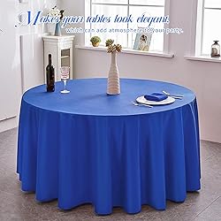 REWOMC 6 Pack Round Tablecloths - 120 Inch, Royal