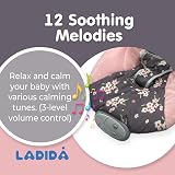 LADIDA Baby Bouncer with Music and Vibration Plum Blossom Design 0-6 Months view 3