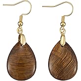 Boho Multiple Style Natural Stone Earrings for Women Unique Healing Gemstone Energy Hypoallergenic Lightweight Dangle Drop Earrings Multiple Styles Earrings Jewelry for Birthday Party Gift