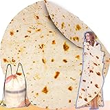 INNOCEDEAR Burritos Tortilla Blanket,71 Inches Double Side Flannel Tortilla Blanket, Flour Tortilla Throw Blankets,Soft Novel