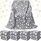 FuWeave 12 Pcs Christmas Tree Throw Blankets 50 x 60 Inch Xmas Snowflake Winter Grey Cozy Fleece Blanket for Bedding Couch Chair Homeless Gift Holiday Theme Home Decor (Christmas Tree Style)