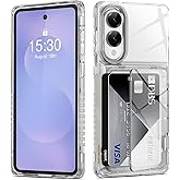 ACANDYA for Samsung Galaxy S25 Edge Case Wallet Clear with Card Holder Protective Shockproof Anti-Scratch Anti-Yellow Heavy Duty Protection Cover for Samsung Galaxy S25 Edge 6.7 inch Transparent