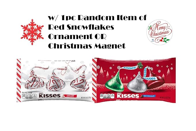 Amazon.com : Hershey's Kisses Candy Cane and Milk Chocolate with 1pc