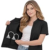 USBD Post Mastectomy Shirt with Drain Pockets Band Collar Post Op Recovery Tops