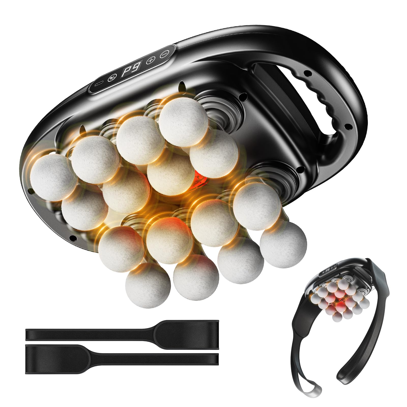 Photo 1 of 16-Head Massage Gun Deep Tissue with Hand Straps, Electric Muscle Massager with 99 Adjustable Intensities & 9 Modes, Percussion Massager for Back, Legs, Arms, Waist, Shoulders, Full Body Muscle