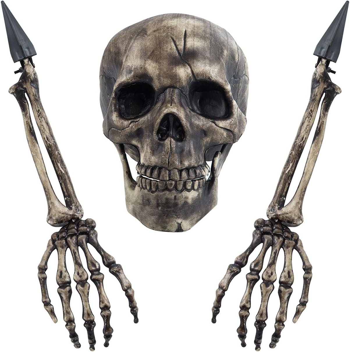 Sunnyglade Realistic Skeleton Stakes Halloween Decoration Scary Ground Breaker Skull and Skeleton for Outdoor Yard Lawn Stake Garden Graveyard Decoration: Garden & Outdoor