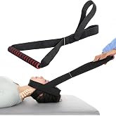 JFNoraiva Neck Stretcher Strap, Decompression Device for Spine Chiropractic | Cervical Neck Traction for Neck Discomfort with Comfortable Handle, Chin Strap