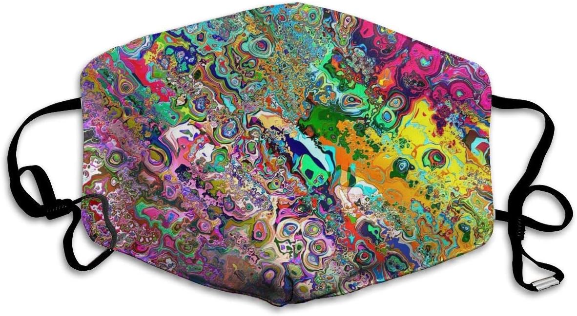 Mouth Mask, Dust Masks, Flu Allergens Masks Colored Psychedelic Trippy Art Anti Pollution Dust Mask Washable and Reusable Face Mouth Mask Protection from Flu Germ Pollen Allergy Respirator Mask
