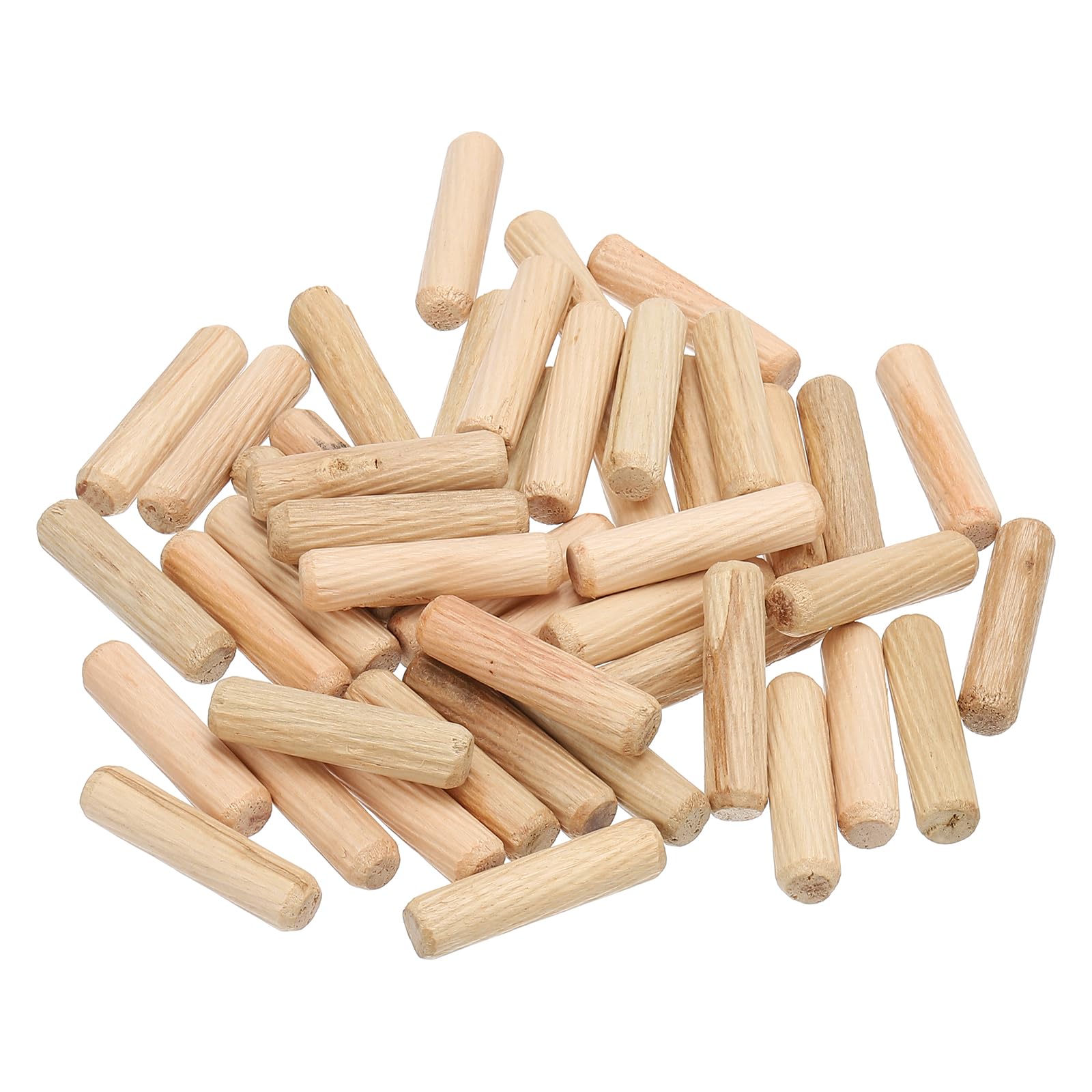 PATIKIL 3/8 Wooden Dowel Pins, 300 Pcs M10x40mm Wood Dowel Pins Hardwood Pegs Fluted Groove Easy Insertion for Crafts Furniture Door Art