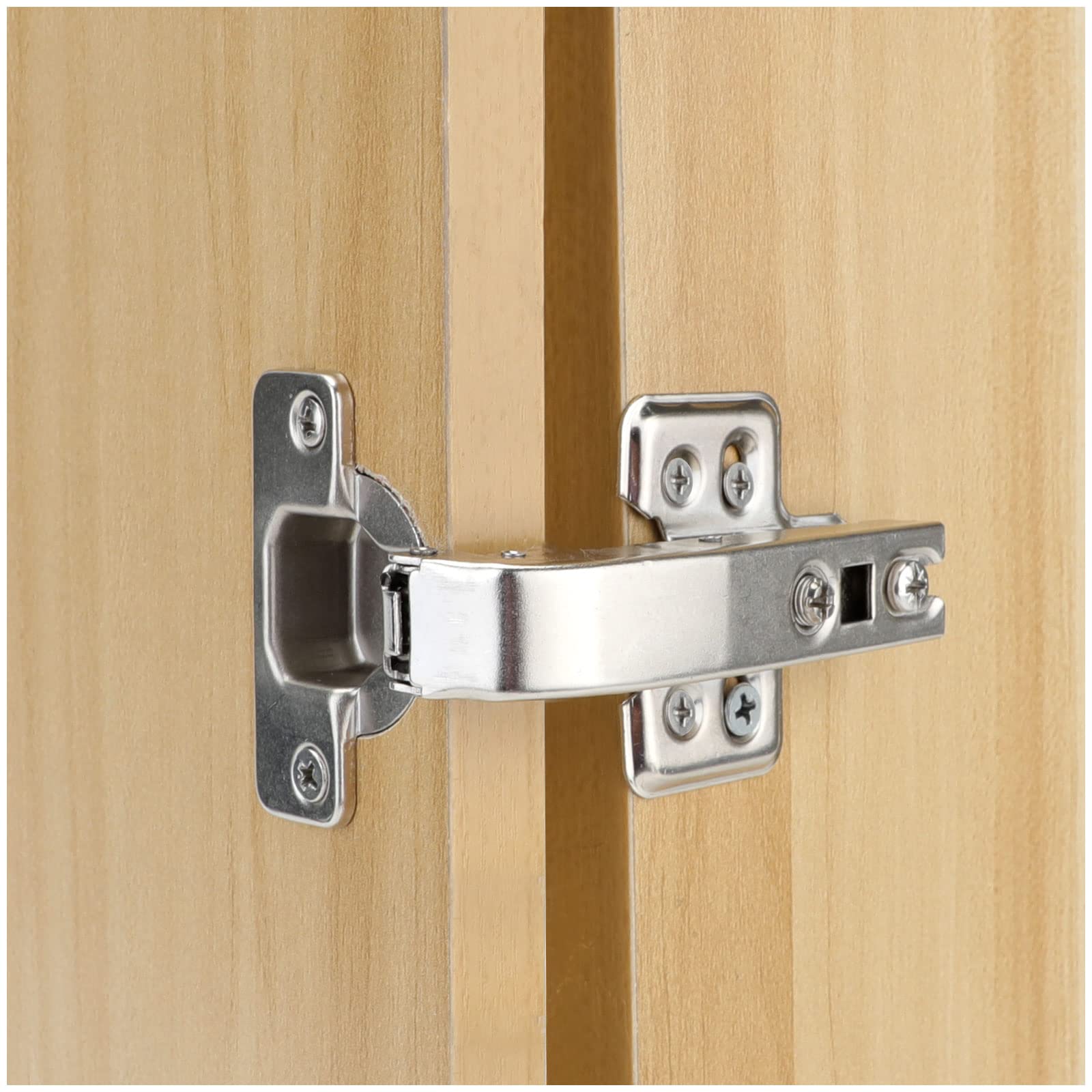 Cabinet Hinges, Pack of 2 Soft Close Hinges with 90° Opening Angle, 4 Inch 3D Adjustable Hidden Cabinet Door Hinge