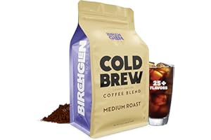 KITCHENTOOLZ 1 lb Medium Roast Cold Brew Coffee, Coarse Ground Coffee, by Birch Glen Roasters, 16 oz Resealable Bag , 100% Arabica