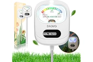 DAQVQ Soil Moisture Meter, Plants Moisture Meter Upgraded-Large Screen-Soil Hygrometer with Light- Plant Water Meter for Indoor and Outdoor Hous Plants, Garden, Farm, Lawn Soil Tester-Snowhite