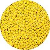 GAGANIU 2000pcs Yellow Glass Round Beads, 4mm, Loose Beads for Jewelry Making, Bead Weaving, DIY Craft Projects
