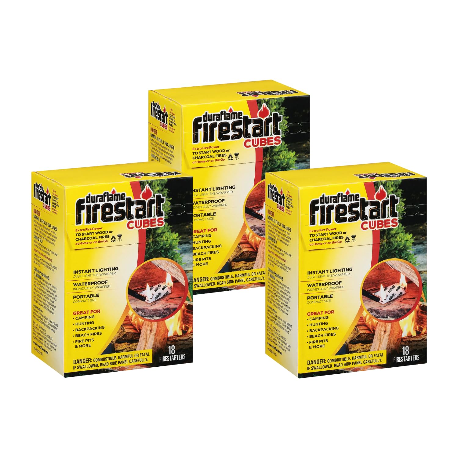 Duraflame Firestart Cubes Firelighters, 18 Pack (3 Pack) Image Duraflame Firestart Cubes Firelighters, 18 Pack (3 Pack) Image