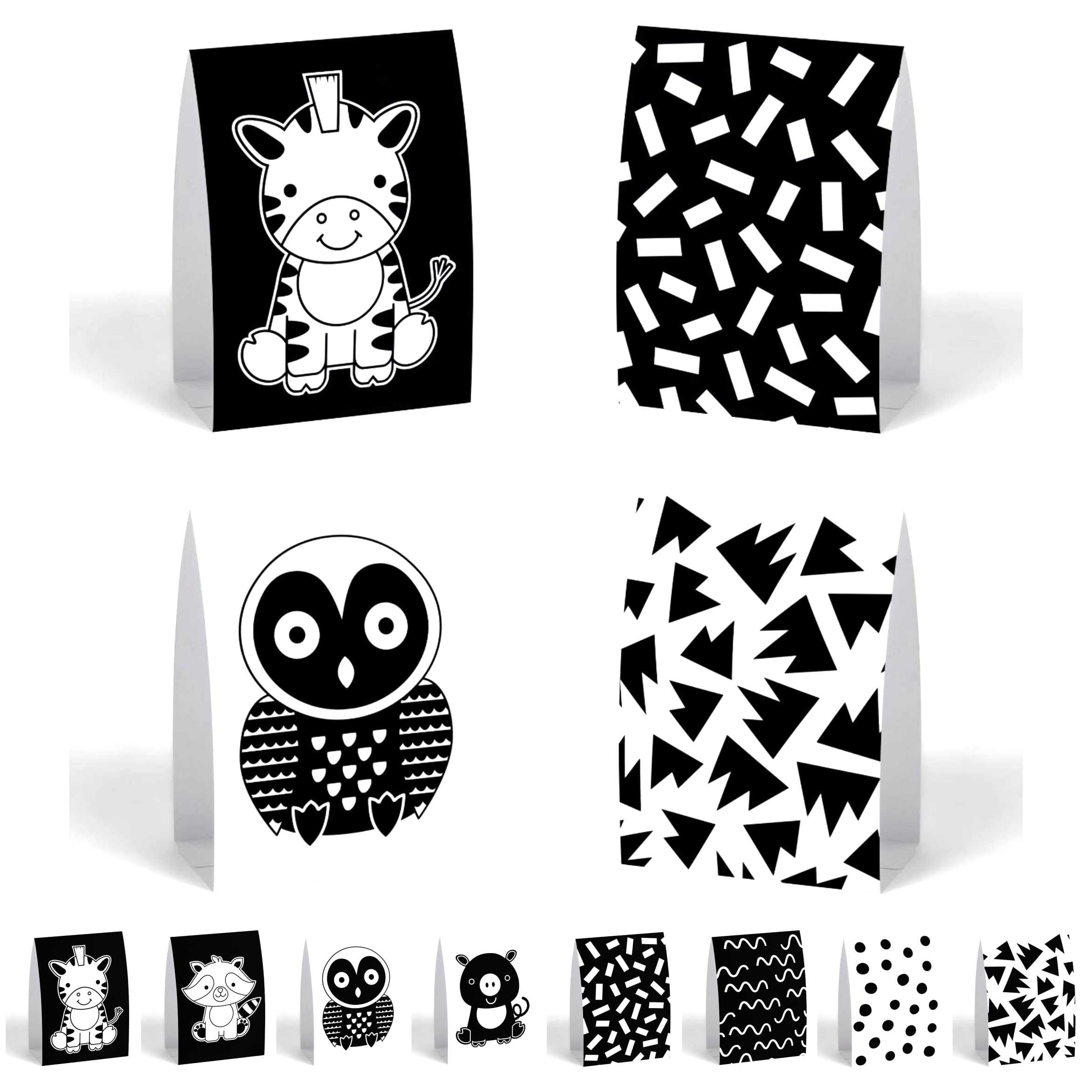 KidsKards Baby Sensory Development Standing Tent Flash Cards 0-3 Month Toys Stimulation High Contrast Vision Essentials for Newborn Gifts