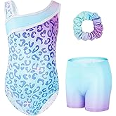 Gogokids Gymnastics Leotards for Girls Sparkly Rhinestone Dance Unitards Biketards with Shorts Activewear