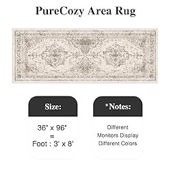 PureCozy Runner Rug 3x8 Vintage Hallway Area Rug