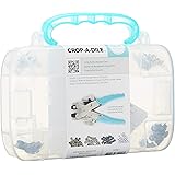 Crop-A-Dile Eyelet and Snap Punch Kit by We R Memory Keepers | Includes heavy-duty-plastic carrying case with teal handle, an