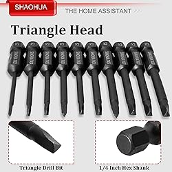 S2 Steel Triangle Drill Bit Set - 10 Pcs, Sizes