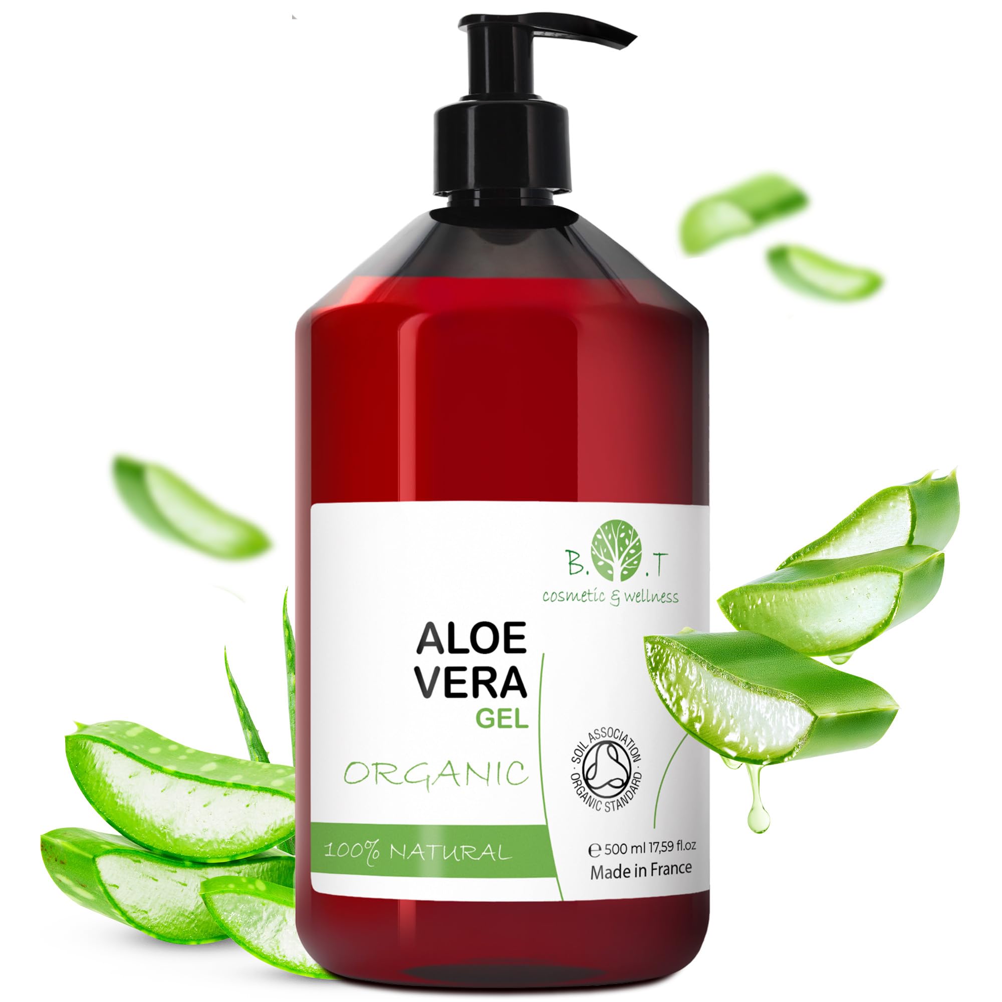 100% Pure Aloe Vera Gel, After Sun Moisturizer, Natural Face & Hair Care, After Shave, Tattoo Aftercare, Anti-Wrinkle & Acne, 500 ml 17.6 fl oz |