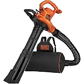 BLACK+DECKER Leaf Blower Vacuum Back Pack and Mulcher, Power Boost up to 250 MPH, 400 CFM, Corded (BEBL7000-CA)