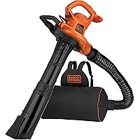 BLACK+DECKER Leaf Blower Vacuum Back Pack and Mulcher, Power Boost up to 250 MPH, 400 CFM, Corded (BEBL7000-CA)