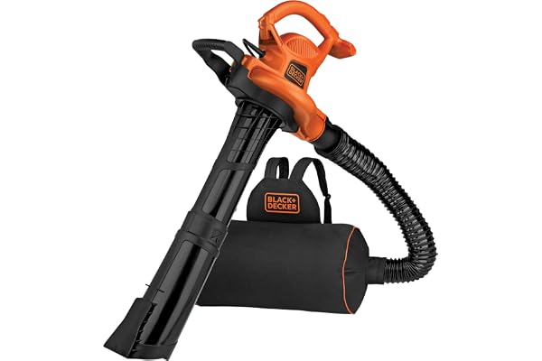 BLACK+DECKER Leaf Blower Vacuum Back Pack and Mulcher, Power Boost up to 250 MPH, 400 CFM, Corded (BEBL7000-CA)