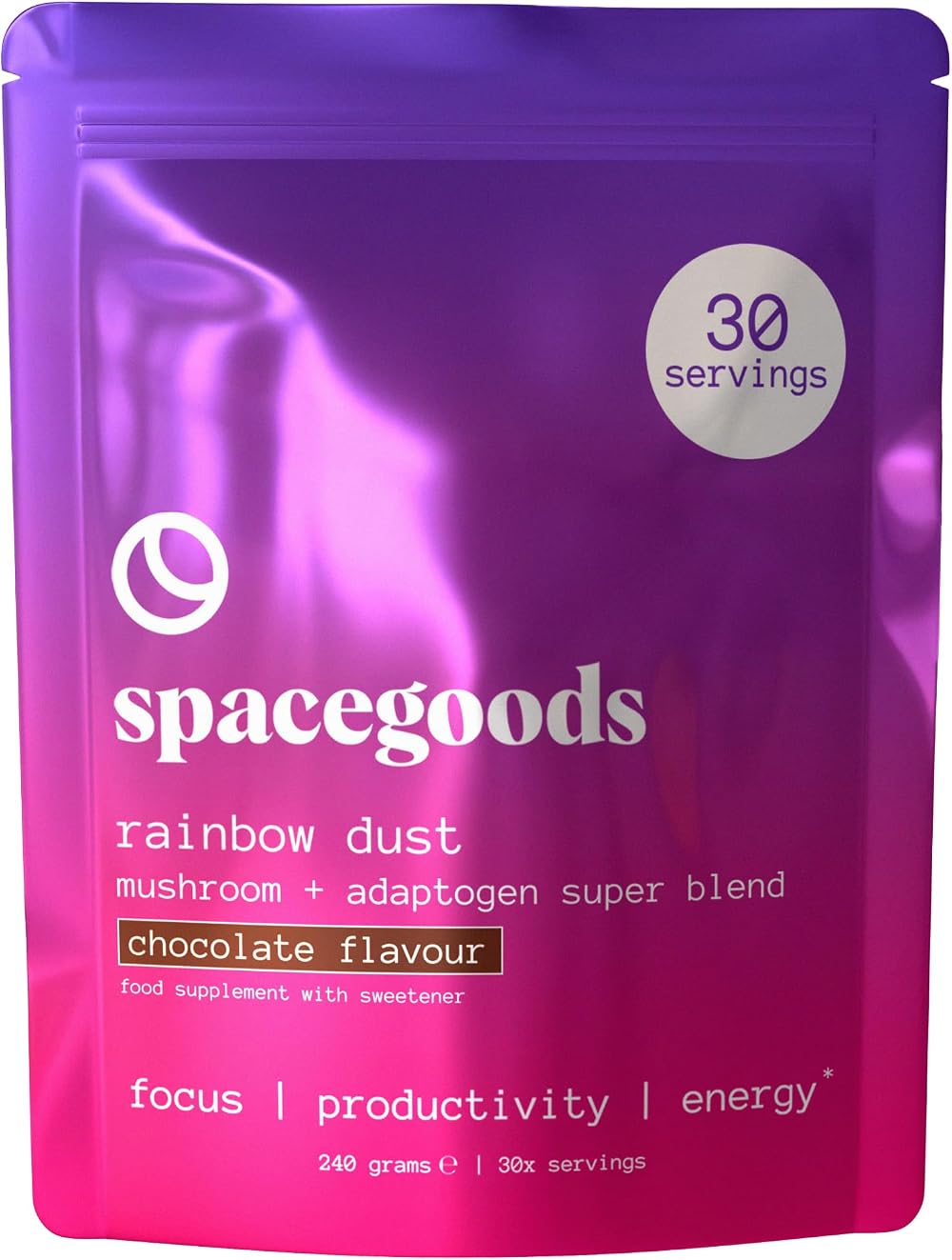Spacegoods Rainbow Dust 240g | Mushroom Coffee | 30 Servings | Chocolate