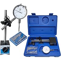Professional 0-1.0" Dial Indicator with Magnetic Base Holder & Point Precision Inspection Set Tester Gage Gauge Fine Adjustab