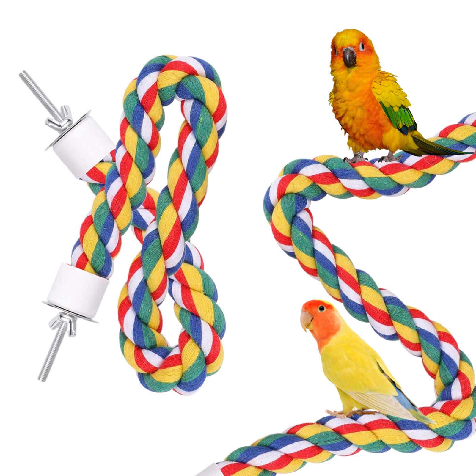 Parrot Perch, 1 PCS Bird Cage Rope, Parrot Swing - Cotton Rope Climbing Perch, for Budgie (31.5 Inches)