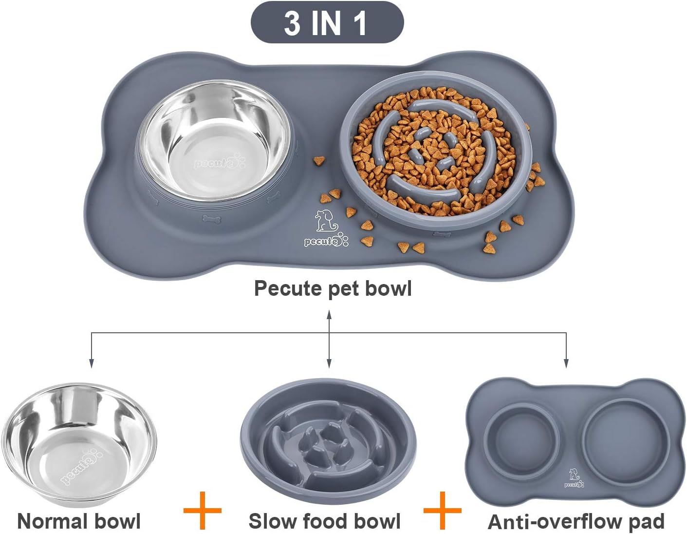 pecute Dog Bowls to Slow Down Eating, Slow Feeder Dog Bowl - Image 3