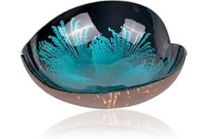 CHEZMAX Coconut Bowls Decorative Candy Dish - Heart Acai Bowl, Natural Wooden Candy Dish, Key Bowl Holder for Entryway Table, Yogurt Smoothie Nuts Dessert Container, Rice Fruits Dry Snack Storage Shell Bowls