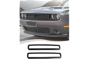 Hoolcar Front Grille Radiator Grille Insert Cover Grillwork Trim Compatible with Dodge Challenger 2015-2025+, Exterior Accessories, Black, 2pcs