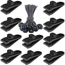 20 Clips En C Plastique Noir 17mm - Pour Tentes Camping | Pince Verrouillage POM