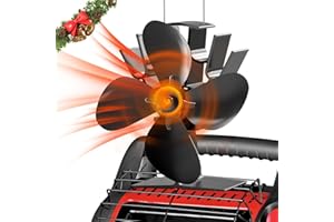 ZHENGXOO 4-Blade Wood Stove Fan Heat Powered,Fireplace Fan for Buddy Heater,Heat Powered Stove Fan for Gas/Pellet/Wood Burning Stove(Non-electric)