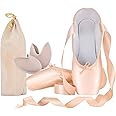 IJONDA Adult Ballet Pointe Shoes for Girls Women with Toe Pads and Mesh Bag