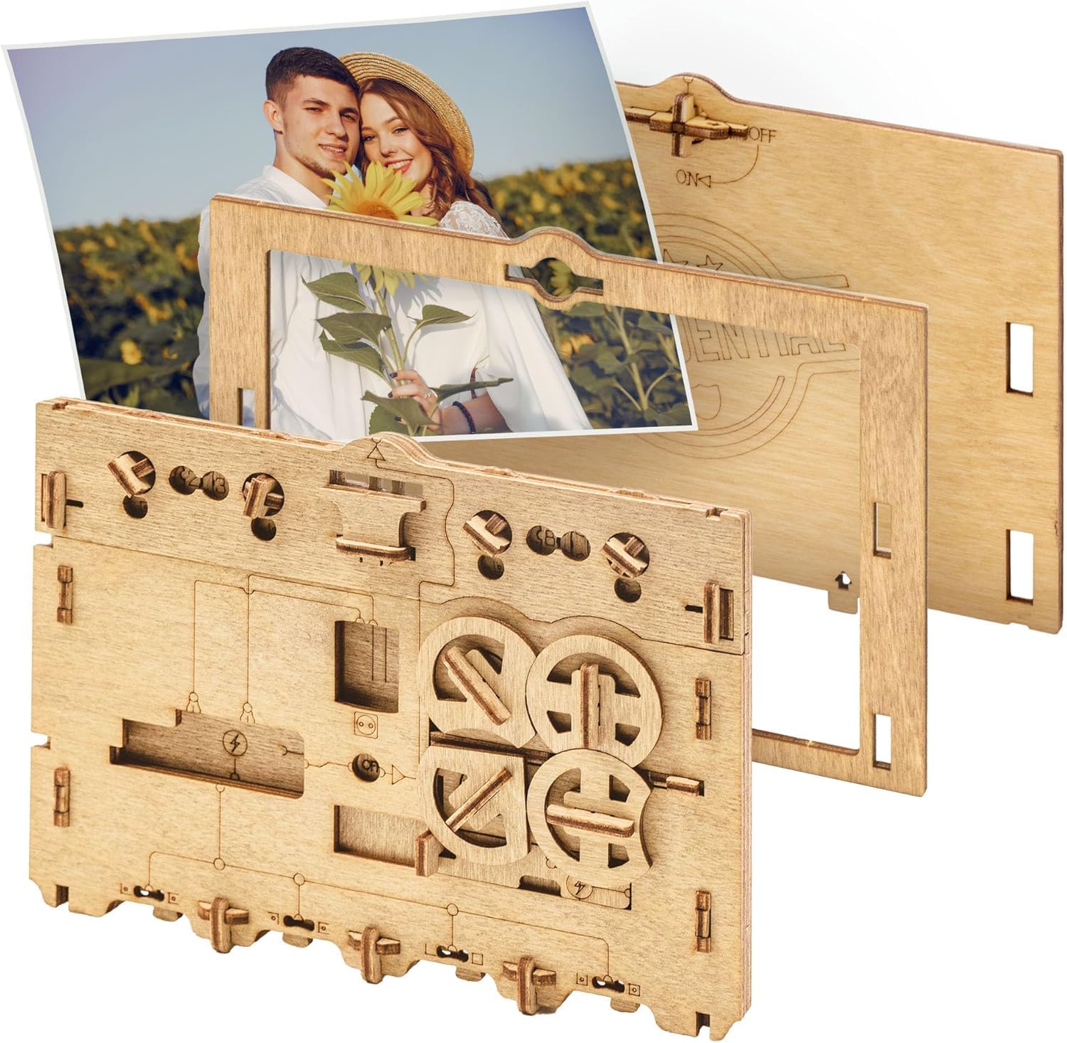iDventure Clueframe - Secret Picture Frame - 3D Puzzle Box for adults - Personalized anniversary and birthday gift packaging - Escape Room game brain teaser - gadget for men and woman - treasure box